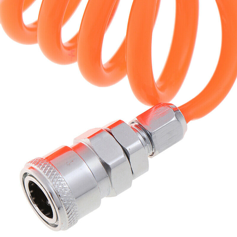 6M PU Recoil Spring End Hose Line Pipe Tube For Air Pneumatic Compressor D L SJ