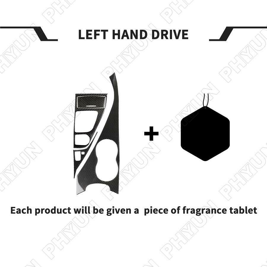For Infiniti Q50 Q60 Console Water Cup Holder Gear Shift Panel Trim Carbon Fiber