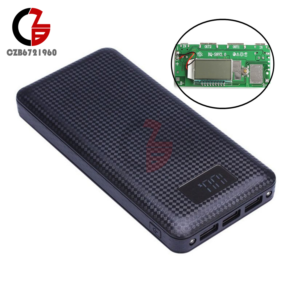 DIY Storage Box Backup 12000 mAh Battery Case Box For 18650 Battery Mobile Phone