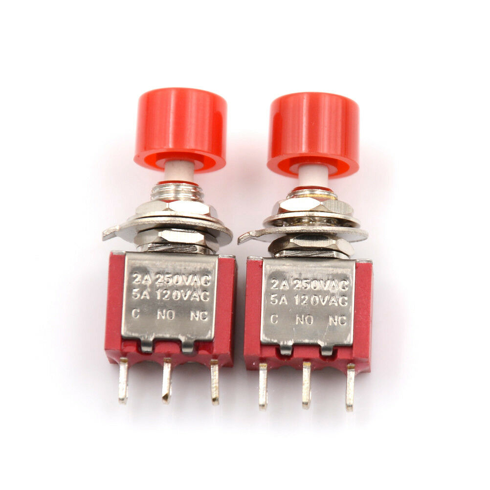 5x 3pin Momentary Red Push Button Toggle Switch PS-102 DS612 1NO 1NC 、BDDD