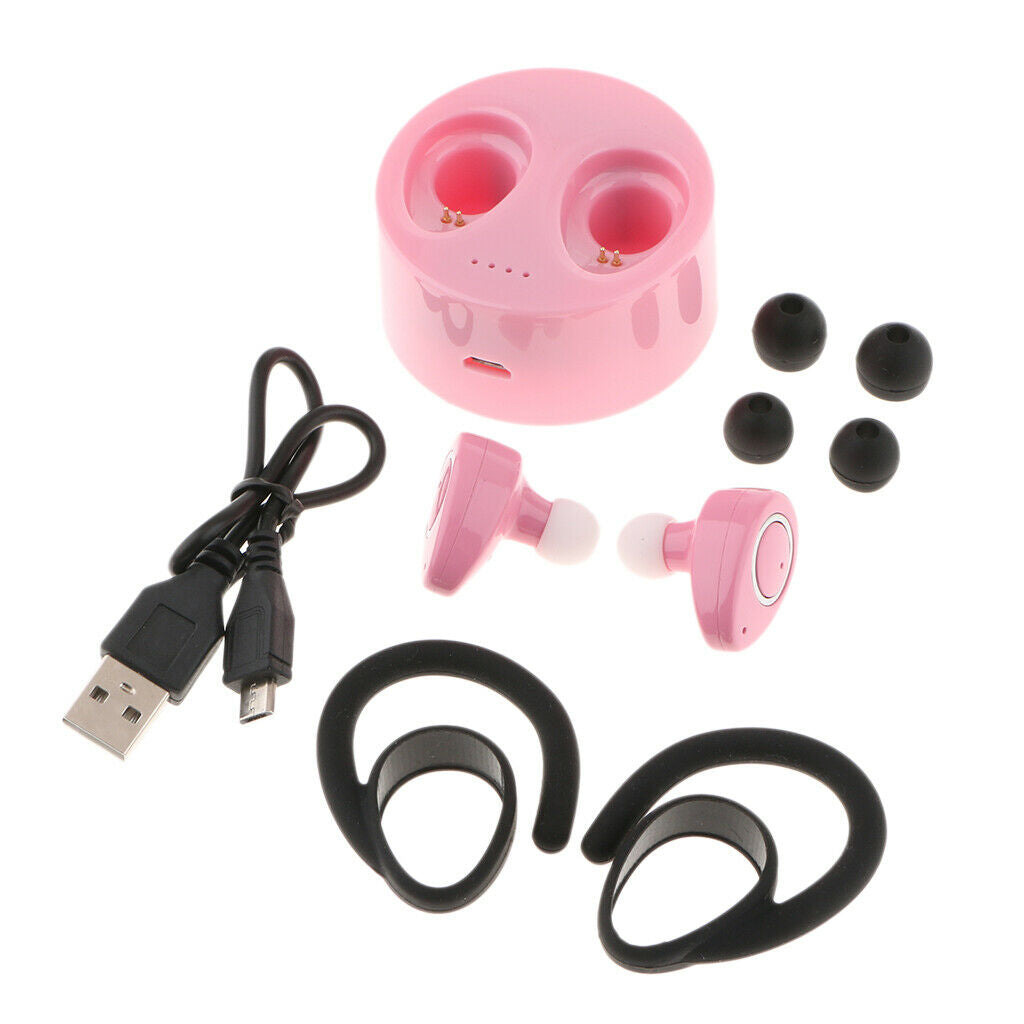 Wireless TWS Mini True Bluetooth Stereo In-Ear Earphone Headset Earbud Pink
