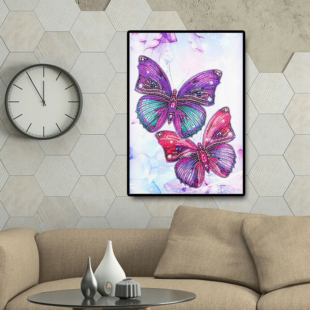 5D Special Shaped Butterfly Diamond Painting Cross Stitch Art Home Decor @