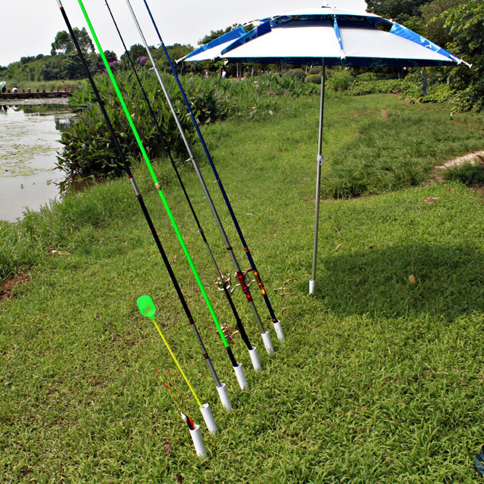 Fishing Rod Stand Holder Reinforced PVC Pole Support Big Fish Catfish River