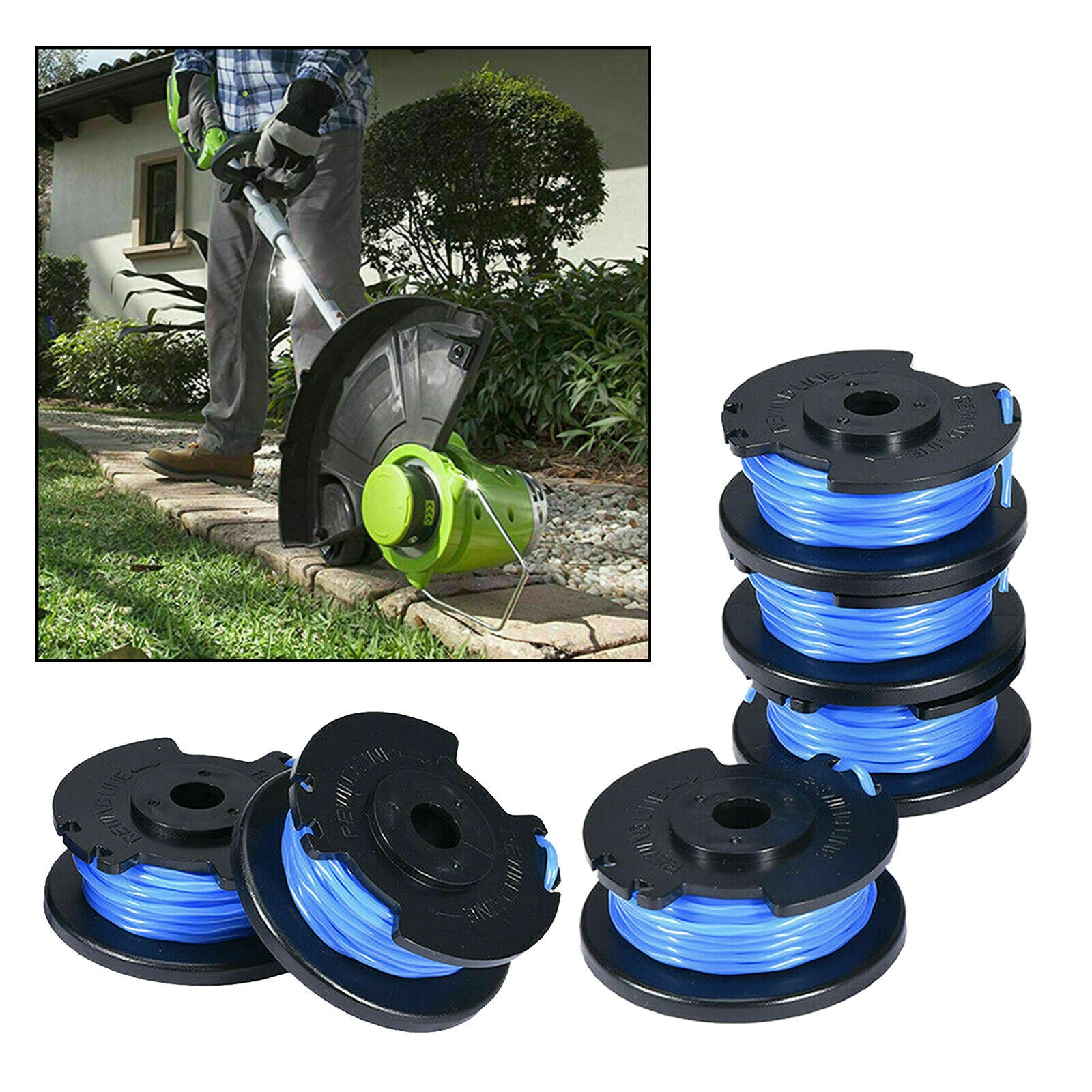 6 Pieces AC14RL3A String Trimmer Spool Fits for Ryobi  + 24V 18V 40V