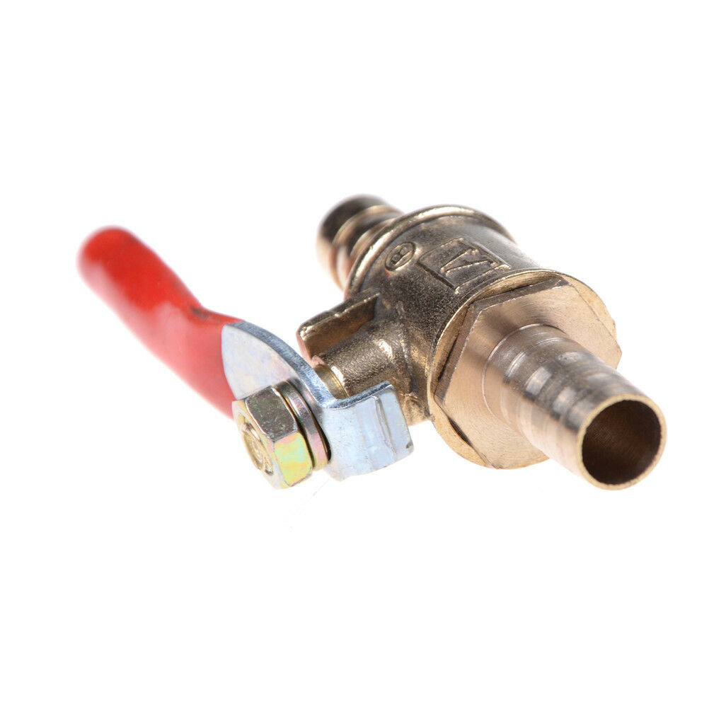 8mm 5/16" Hose Barb Inline Brass Water/Air Gas Fuel Line Shut-off Ball Valve  Lt