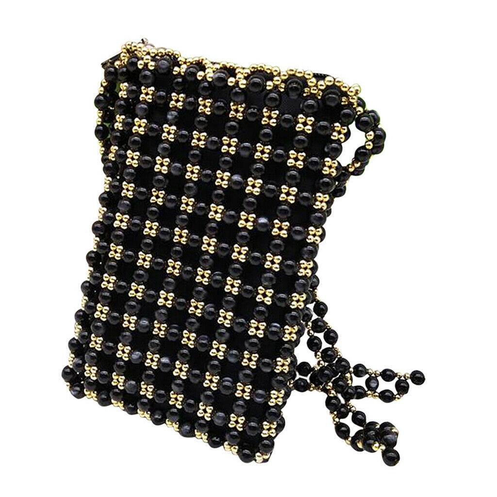Crossbody Bag DIY Making Kits Handmade Acrylic Beaded Weave Bag Black