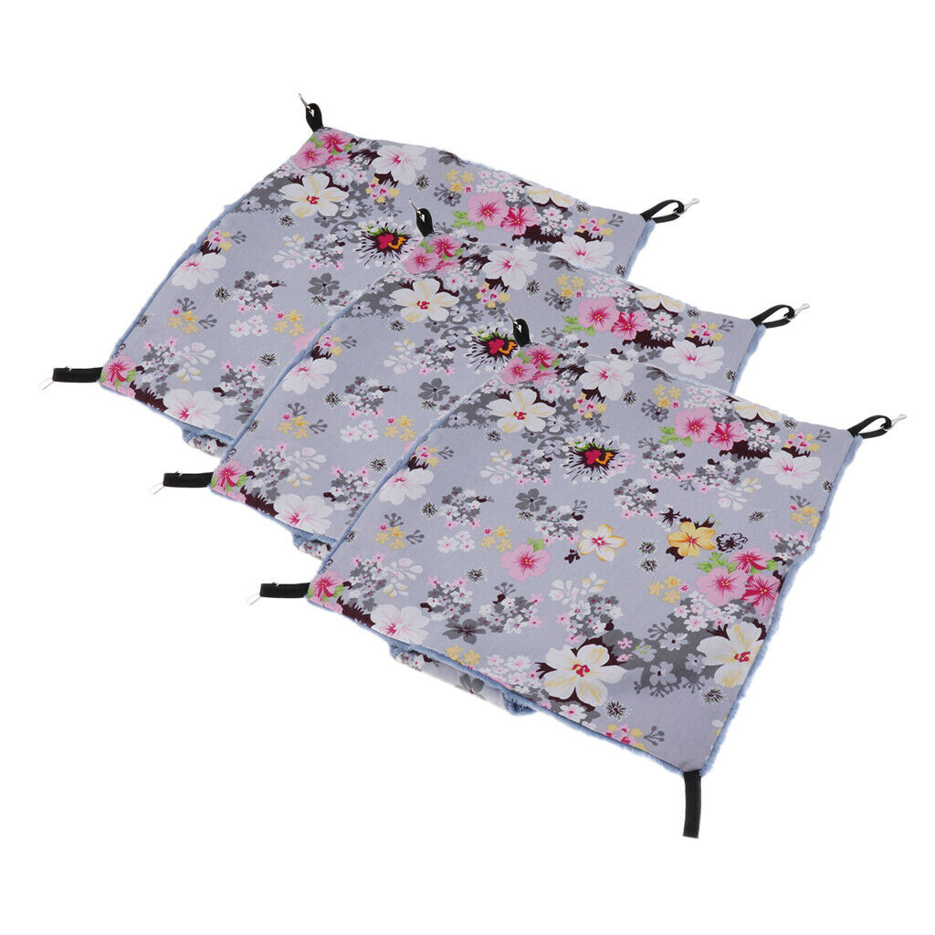 3 Pieces Squirrel Hammock, Small Animals Cotton Hanging Bed - Mat House Cage