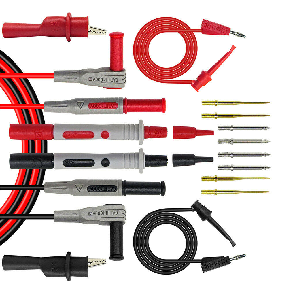Set of 8-piece kit for electronic multimeter test leads with