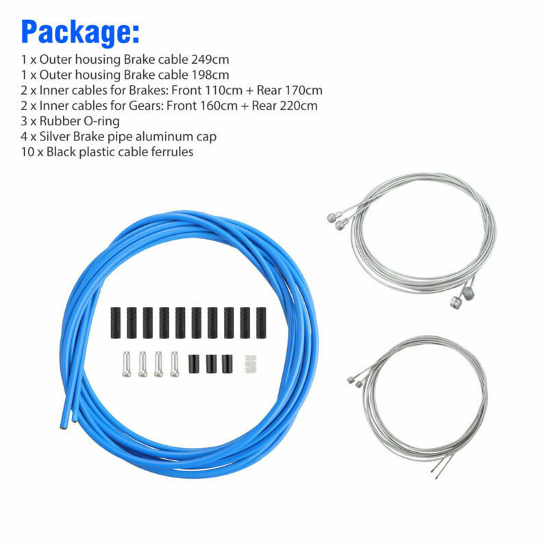 Complete Front & Rear Wire Gear Brake Cable Set for Mountain Bikes Bike Bicycle