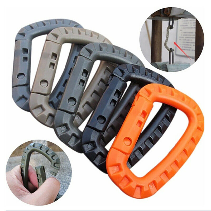 5pcs Mountaineering Buckle Snap Clip Plastic Hook Climbing Carabiner D Sh.l8