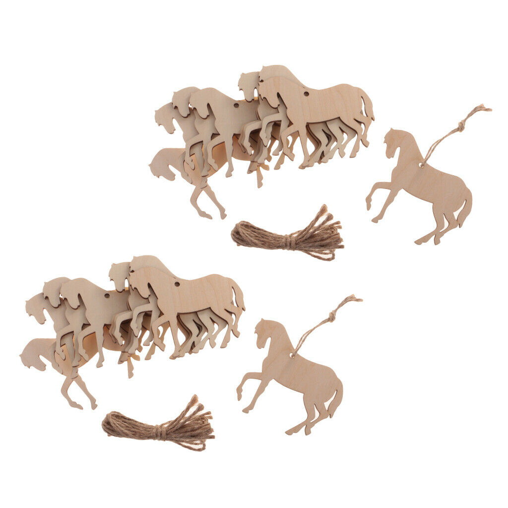 20x   Plain   Wooden   Crafts   Horse   Shape   Wood   Embellishment   Wedding