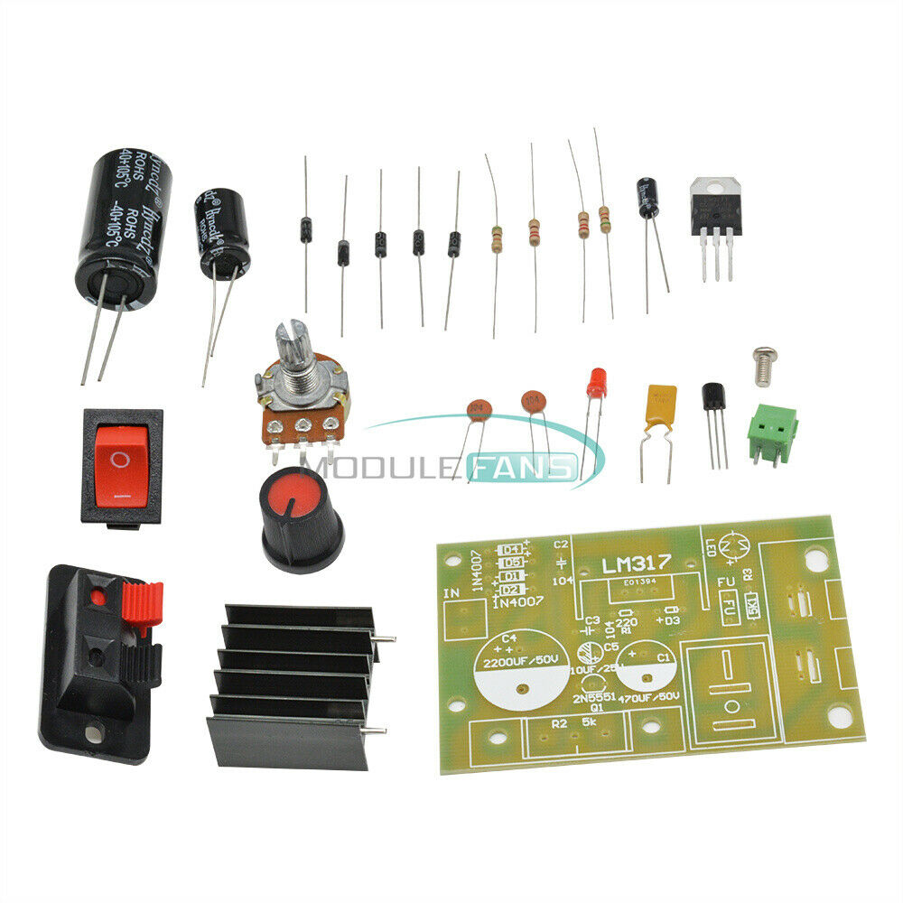 LM317  DC 5V-35V to 1.25V-30V DIY Kit AC/DC Step Down Power Supply Module
