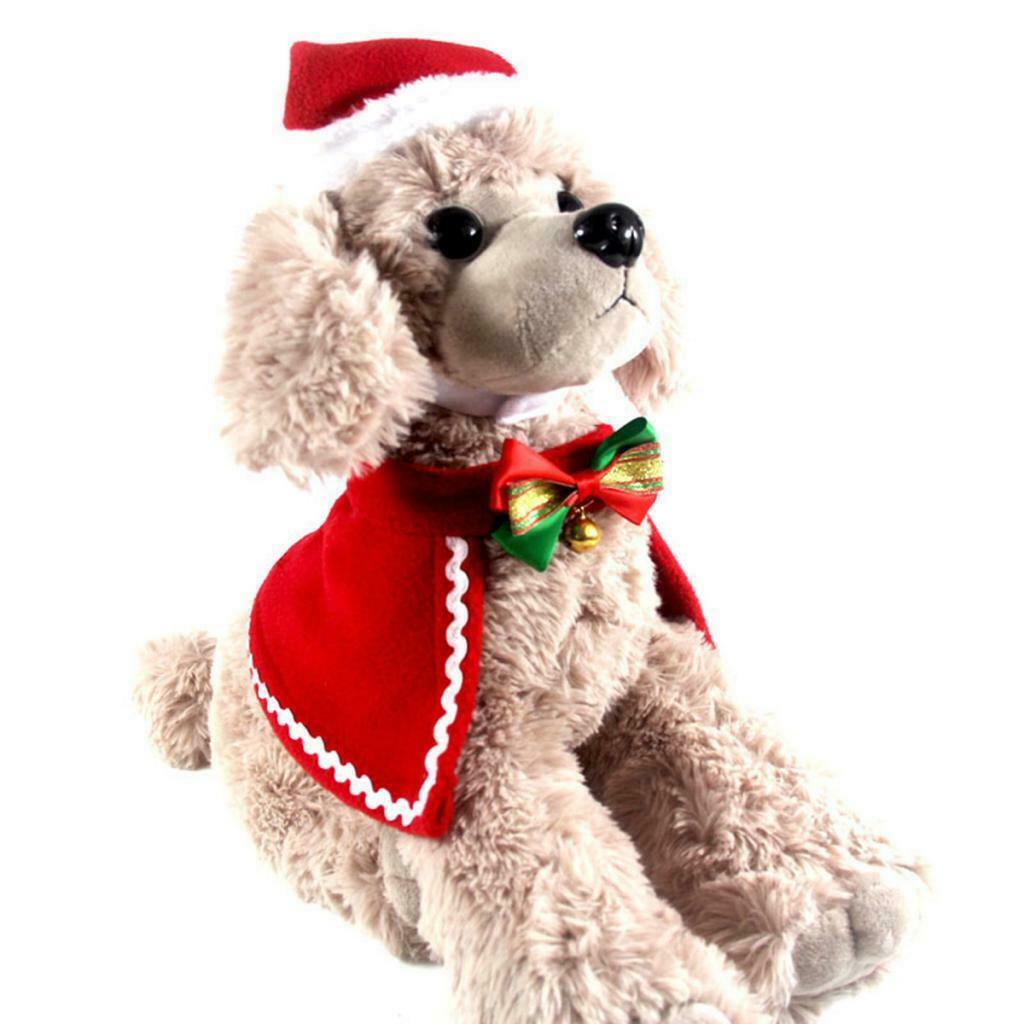 Christmas Pet Dog Costume Party Cloak With Hat For Small Pet Dog Puppy  L