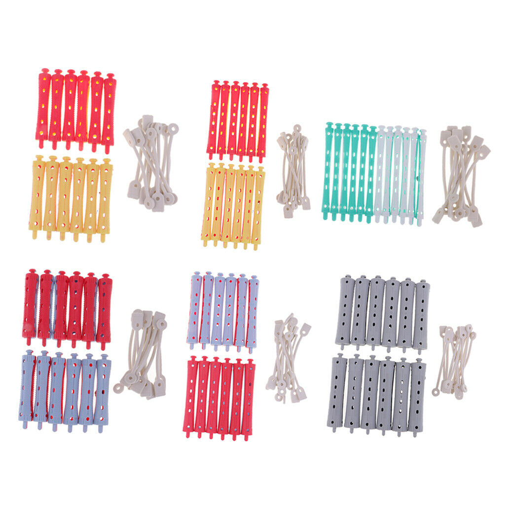 72Pcs Non-Slip Plastic Perming Rods Waves Bang Pin Curls Perm Rollers for Barber