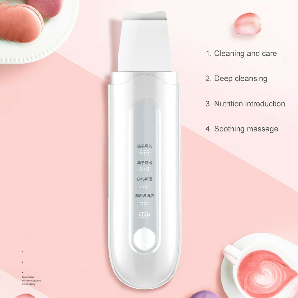 Ion Ultrasonic Skin Scrubber Blackhead Peeling Remover Facial Pore Deep Cleaning