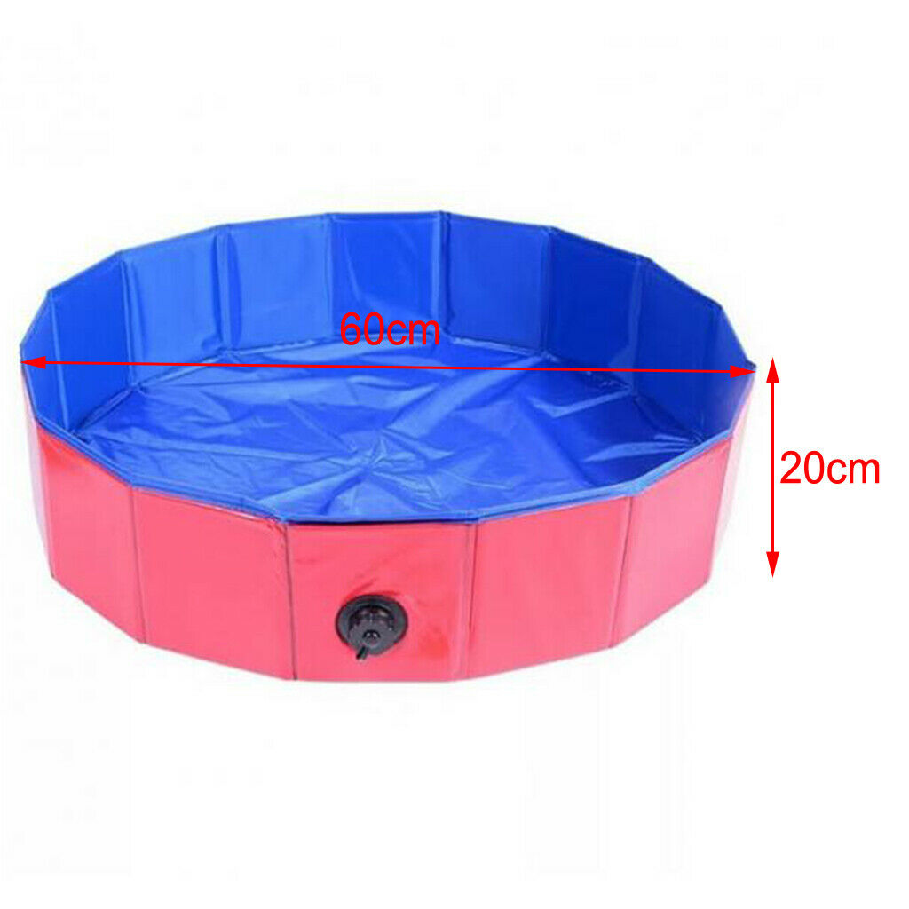 Foldable Pet Bath Pool Dog Pet Pool Bathing Swimming Tub for Dogs Red