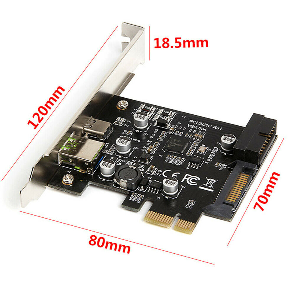 USB 3.1   Card 1x USB C 1x USB A Internal 19-pin USB Header