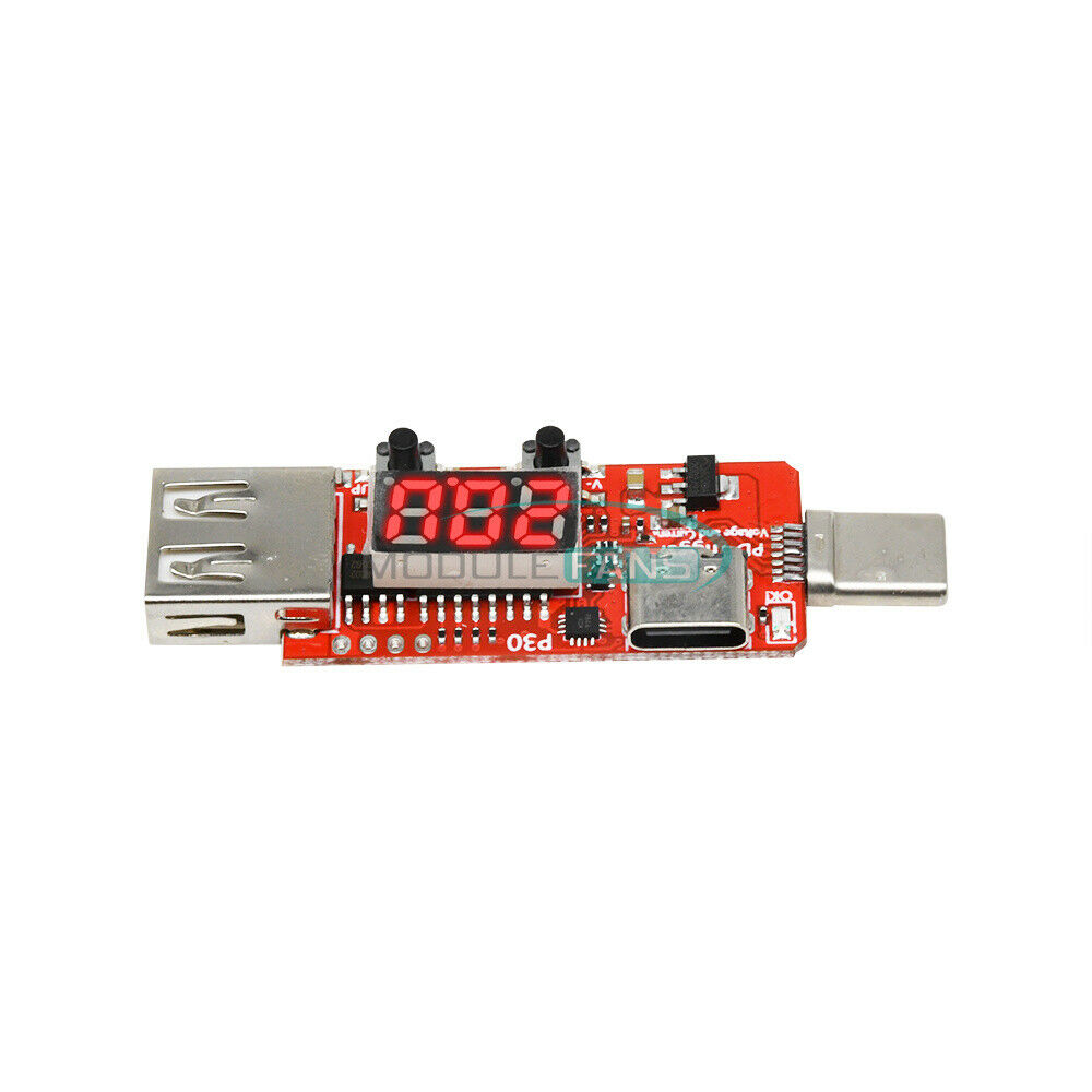 Digital PD3.0 Type-C USB Fast Charge Display Voltmeter Ammeter Trigger Detector