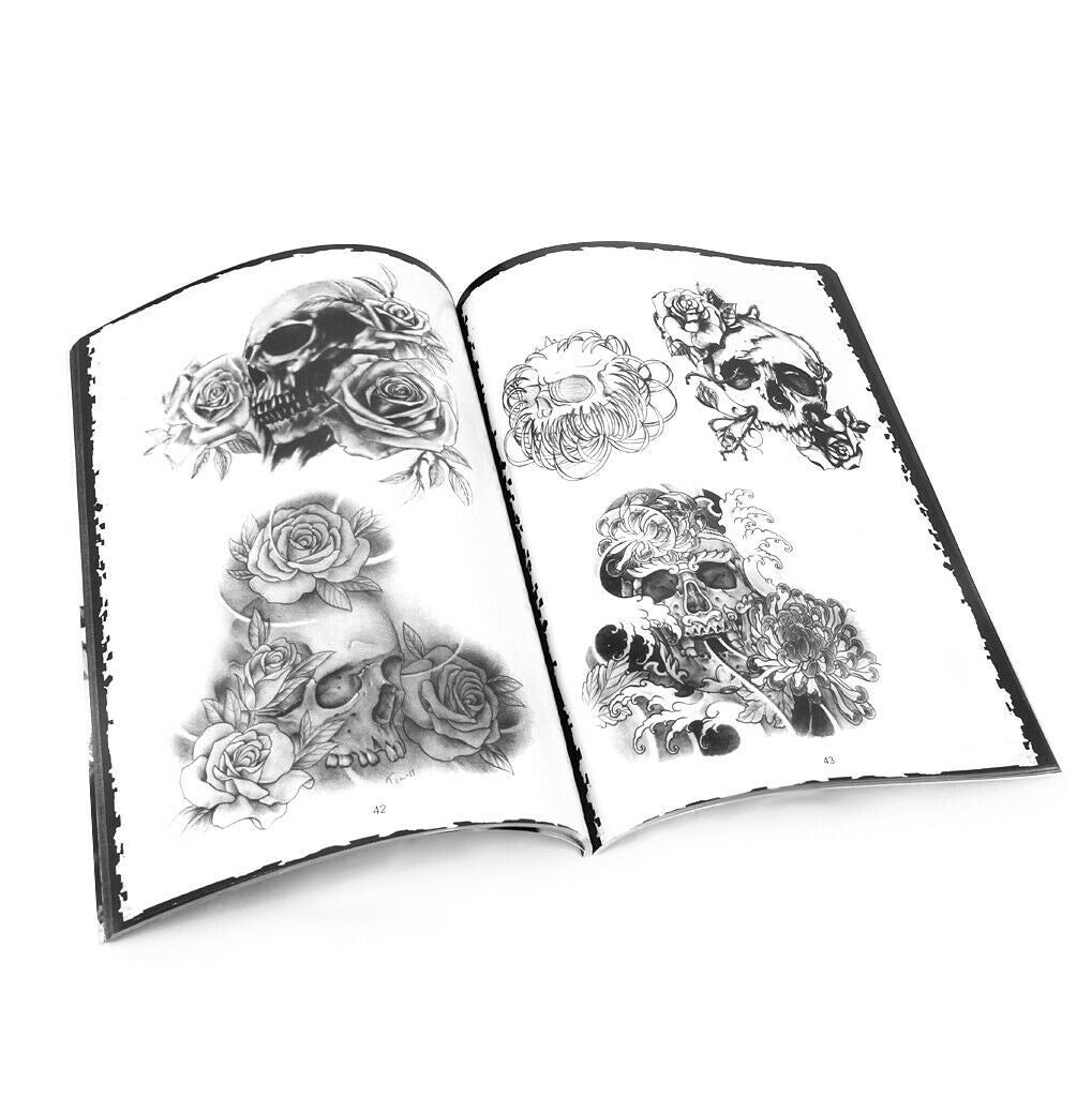 76 Pages Flowers Tattoo Reference Coloring Book Sketch Instruction Autograph