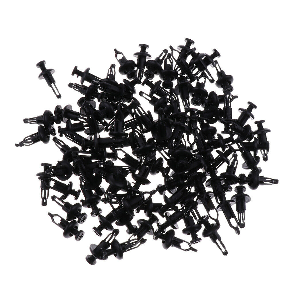 100 Pieces Car Door Fastener Fender Bumper Rivet Mouldings Trim Push Clips