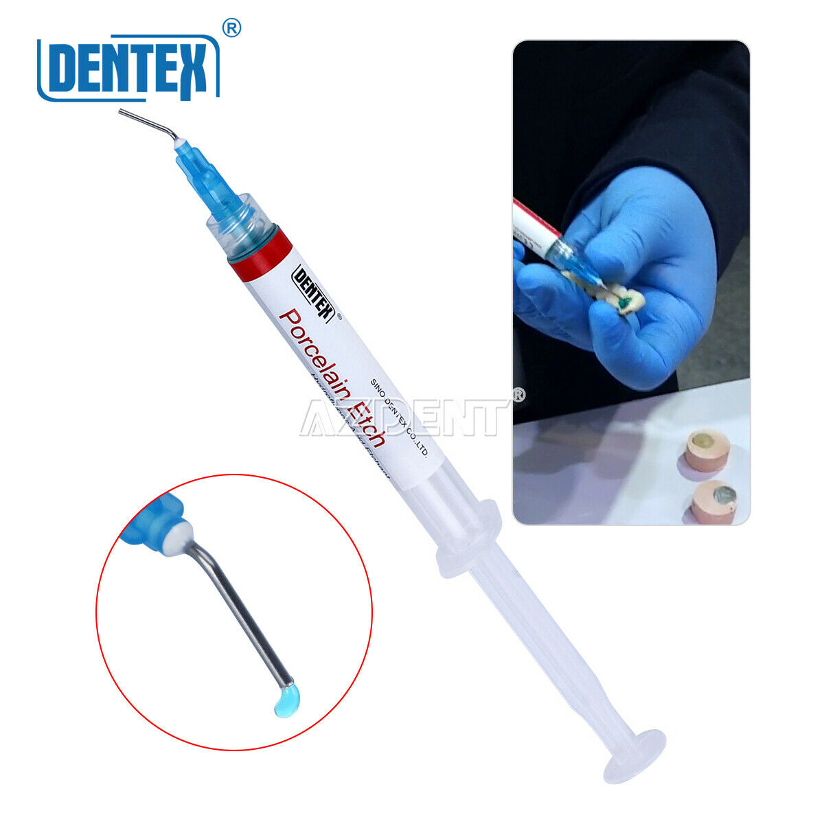 10X Dentex.Etch Dental Porcelain Gel 9.5% Hydrofluoric Acid Etchant 2.5ML