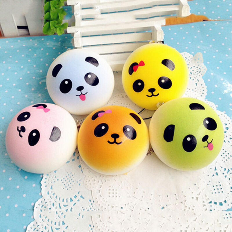 Soft  Bread Random Medium Mini Panda Cake Bun Phone Strap  .l8