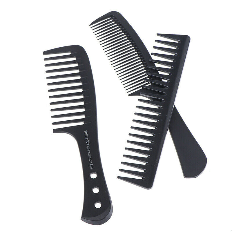 3pcs Wide Tooth Comb Black ABS Heat-resistant Wide Tooth Comb Hair Stylin.l8