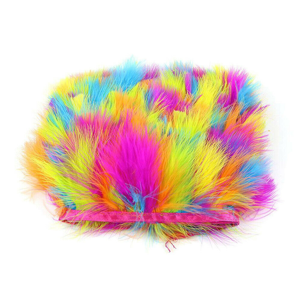 Premium 2M Turkey Feather Trim Clothes Decorative Cut Fluffy Fringe Craft 8-10cm