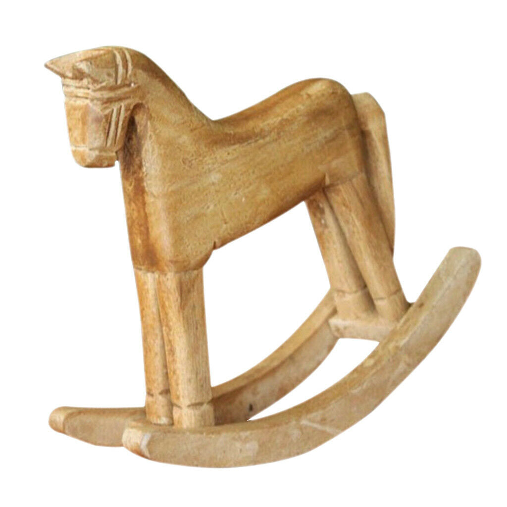 Wooden Crafts Rocking Horse Adornment Christmas Desk Decoration Balance Art