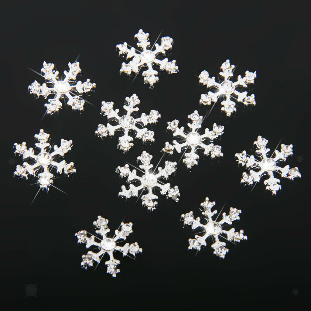 20Pcs Snowflake Crystal Buttons Rhinestone Embellishments DIY Craft Decor