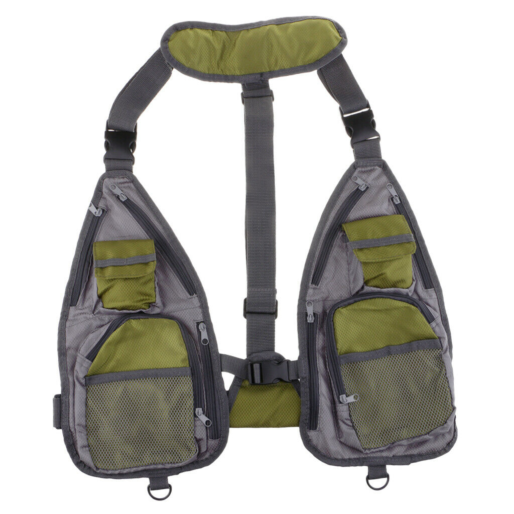 Fly Fishing Vest Combo Chest Pack for Tackle Gear and Accessories, Adjustable -