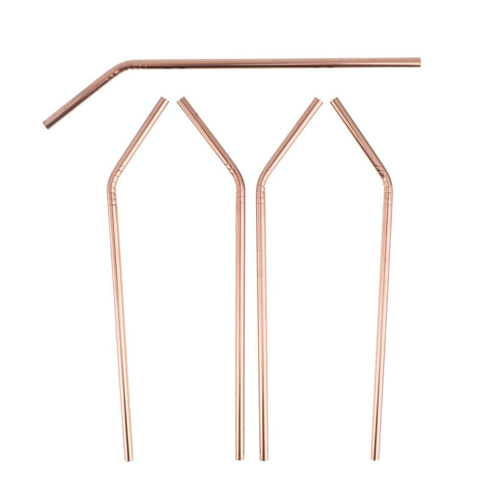 10 Pieces Pink Stainless Steel Drinking Straw Metal Straw 8.5'' Straight and