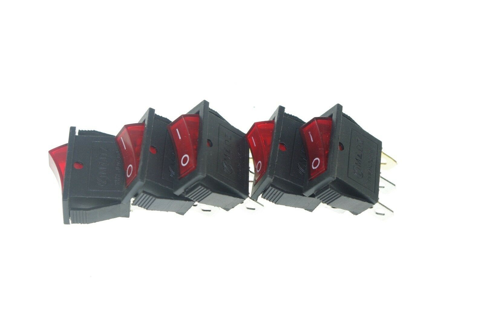 5 x 15A 250VAC/20A 125VAC 3 Terminal SPST Red Neon Lamp O/F Boat Rocker Switch