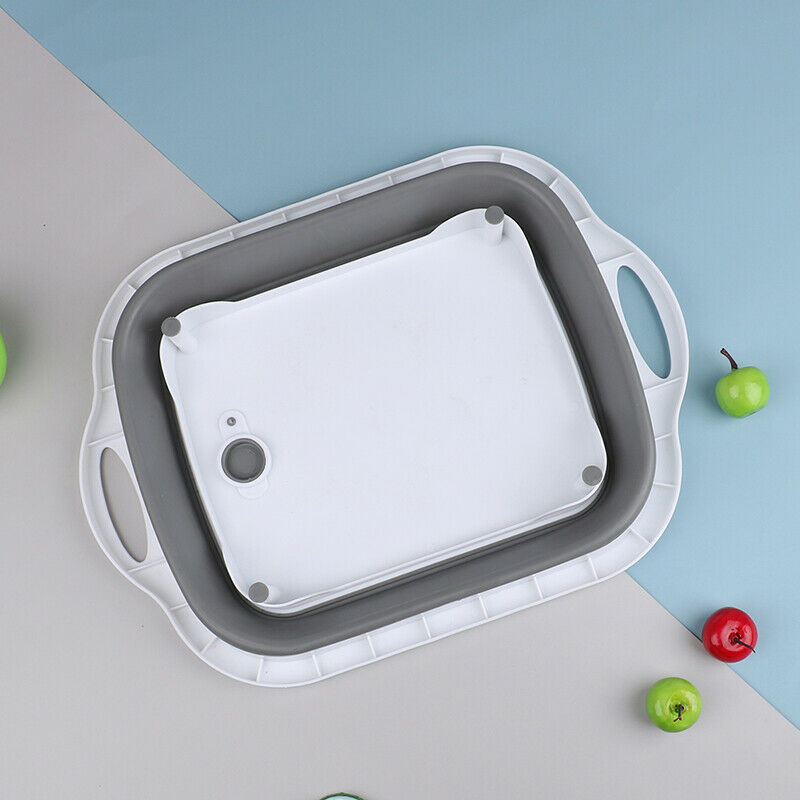 Multifunction Collapsible Cutting Board Dish Tub 3In1 Folding Sink Drain BasBDA