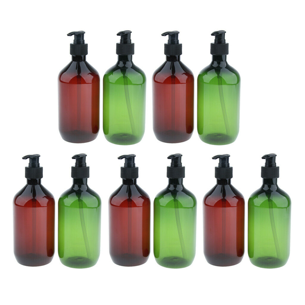 10cs/set Pump Bottles Travel Essential Oil Body Wash Gel Shampoo Containers