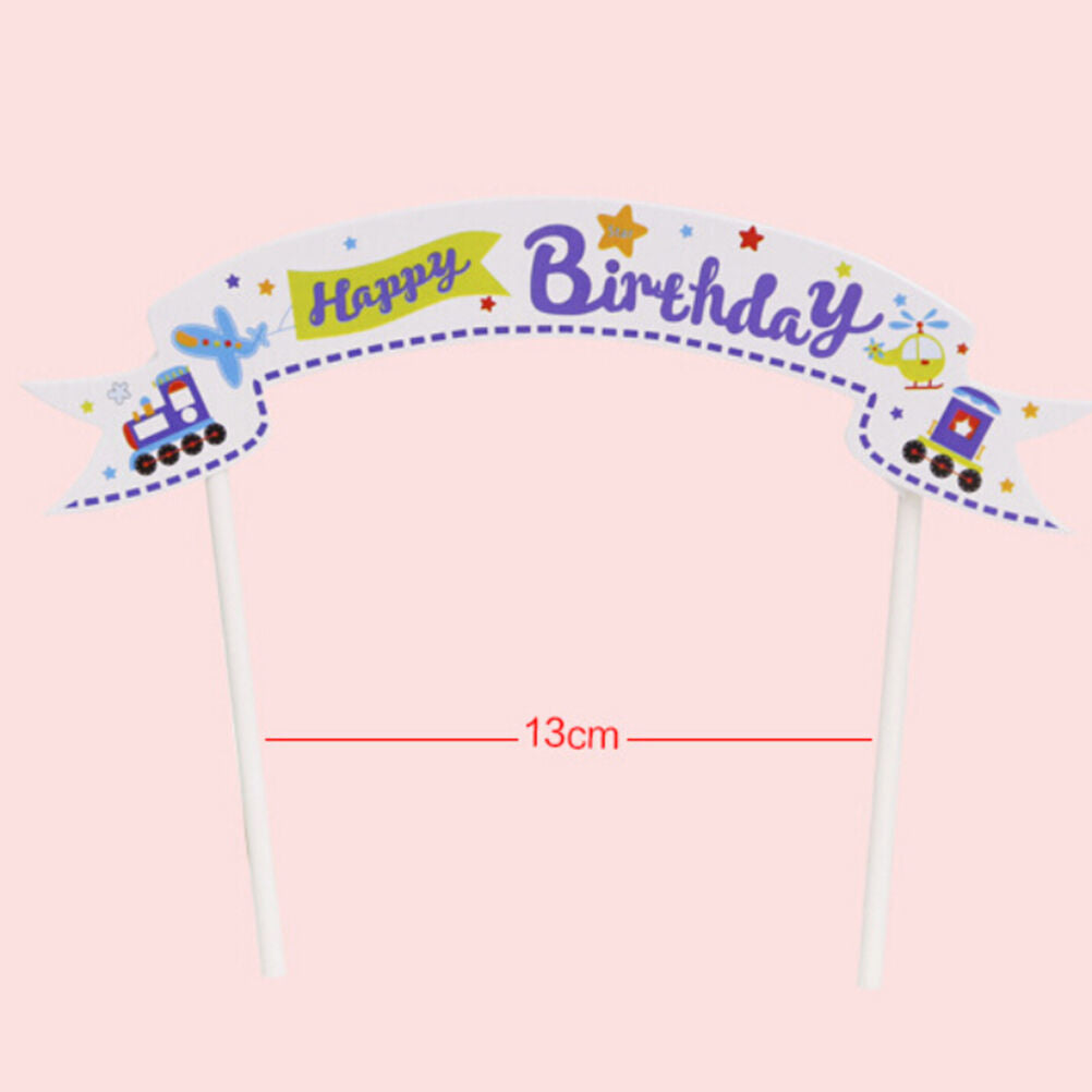 Happy Birthday Cake Cupcake Bunting Banner Flag Food Topper Party Picks BDAU