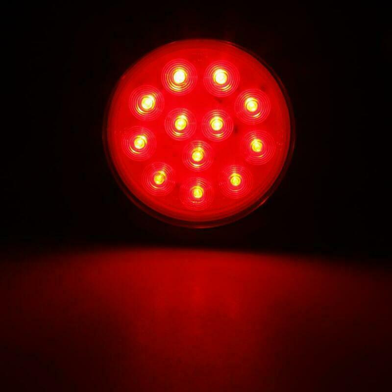 4" Round Led Stop Turn Tail Lights Trailer Truck Backup Reverse 2 Red + 2 White