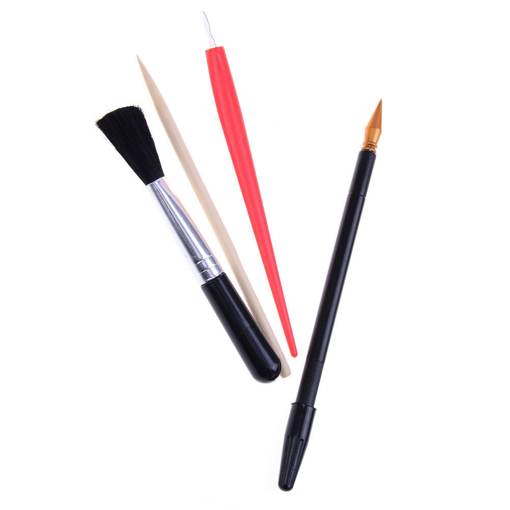 4Pcs Painting Drawing Arts Set Stick Scraper Pen Brush Art Paper DIY Tools ljJDD