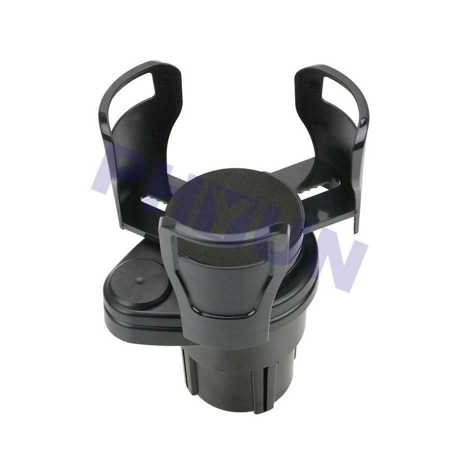 Adjustable Dual Car Center Console Cup Holder Bottle Drink Carbon Fiber Look 1x