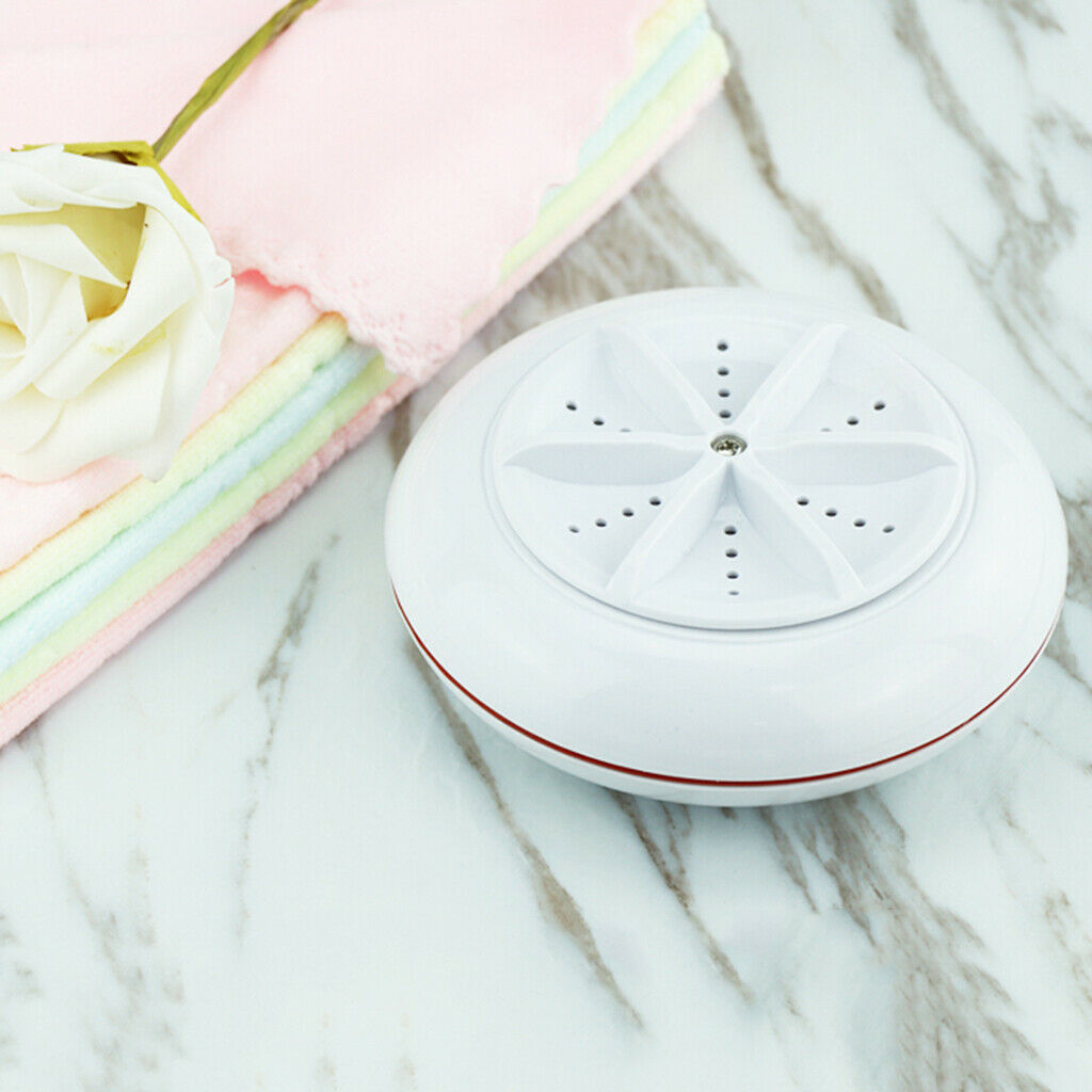 DC 5V Portable Ultrasonic Turbine Washing Machine Baby Clothes Cleaner Red