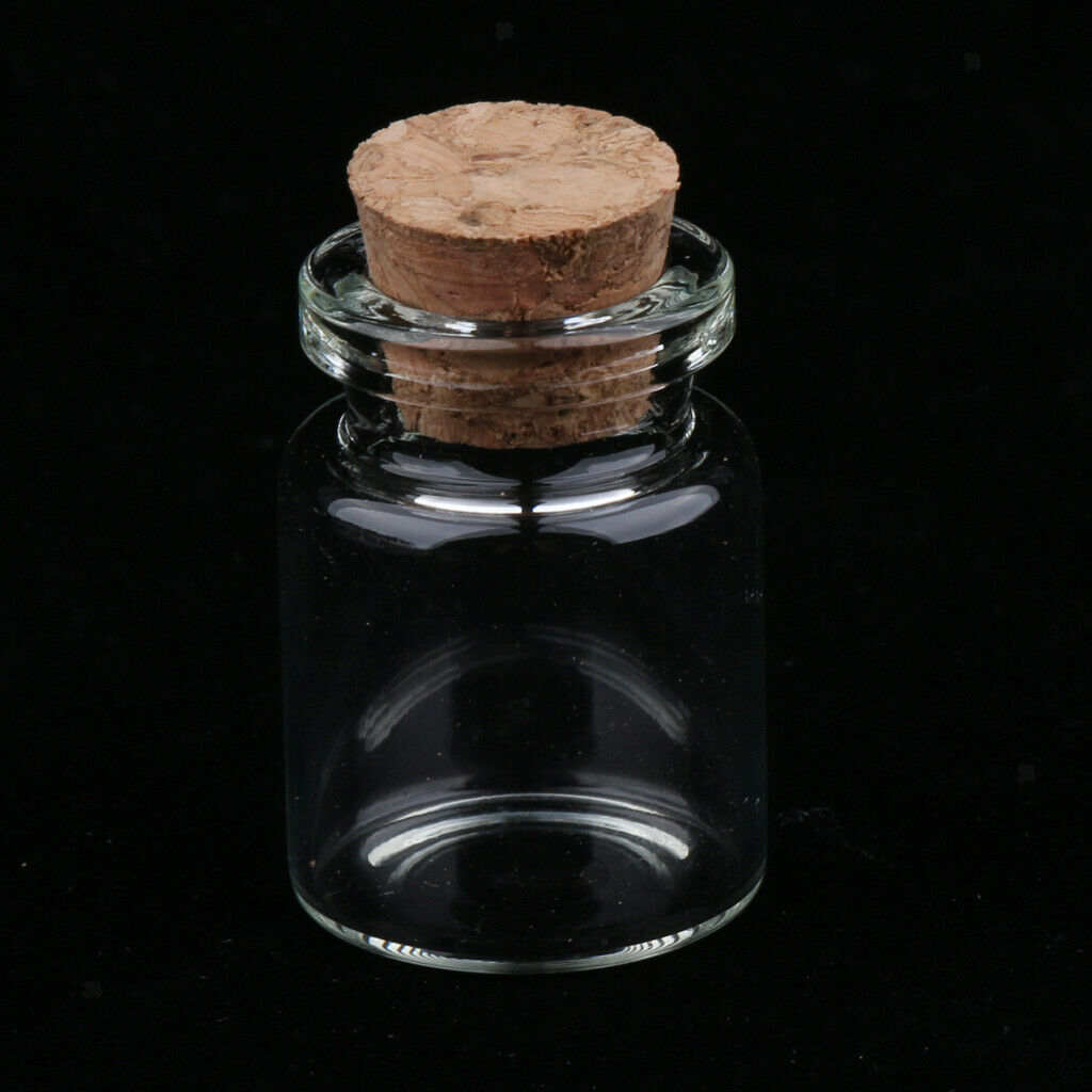 Pack of 60 5+10+15ML Message Lucky Wishing  Cork Glass Vials DIY Necklace