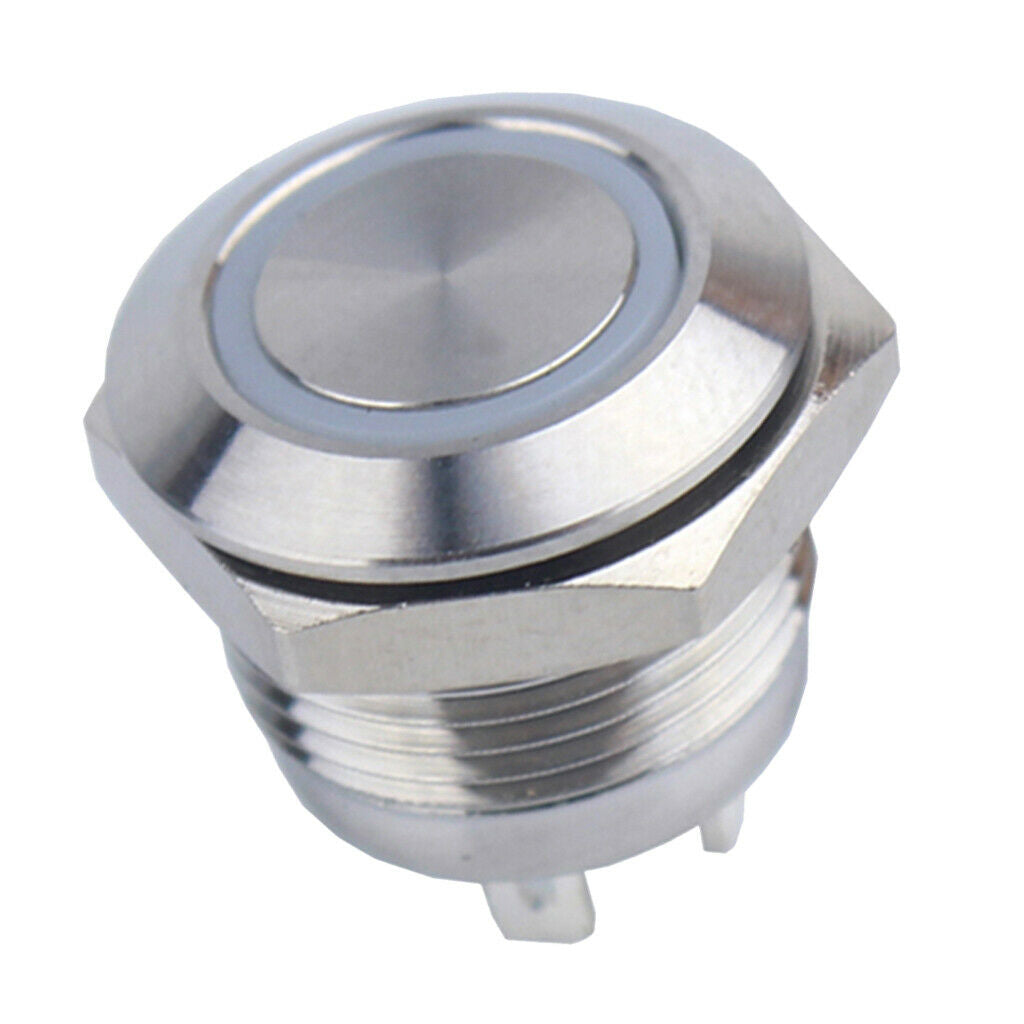 12mm 12V Resetable Self-Reset Push Button Switch Blue LED