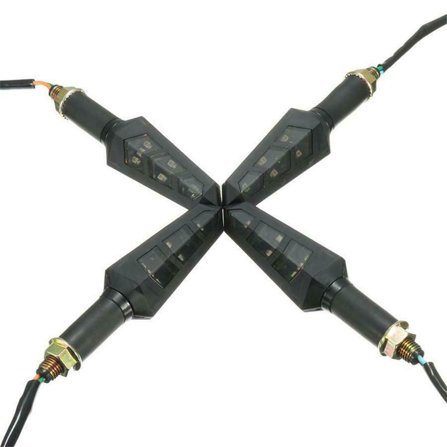 4x Motorcycle Scooter Turn Signal Indicator Light Amber 12V Universal Waterproof