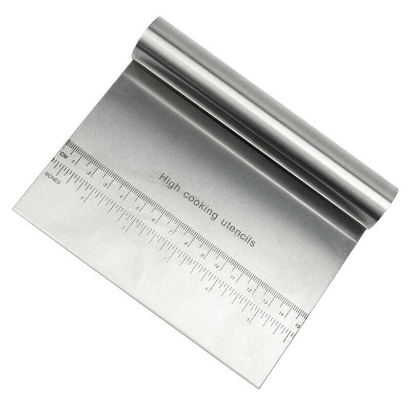 Metal Cake Scraper Pizza Dough Pastry Cutter Panel Scale Baking Tool Kitc.l8