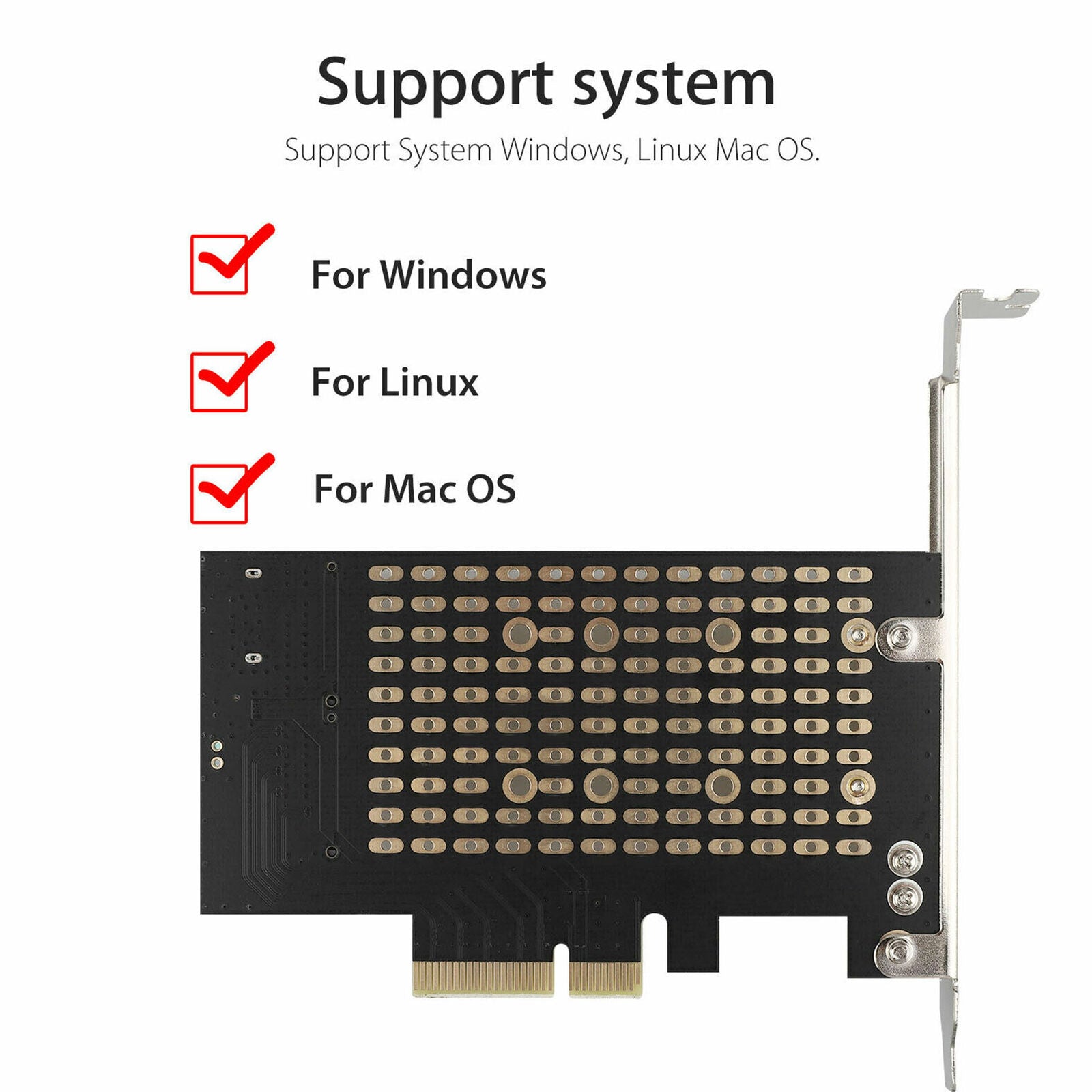 M.2 NGFF to Computer SATA Dual SSD PCI PCIe x4 x8 x16 NVMe Express Adapter Card