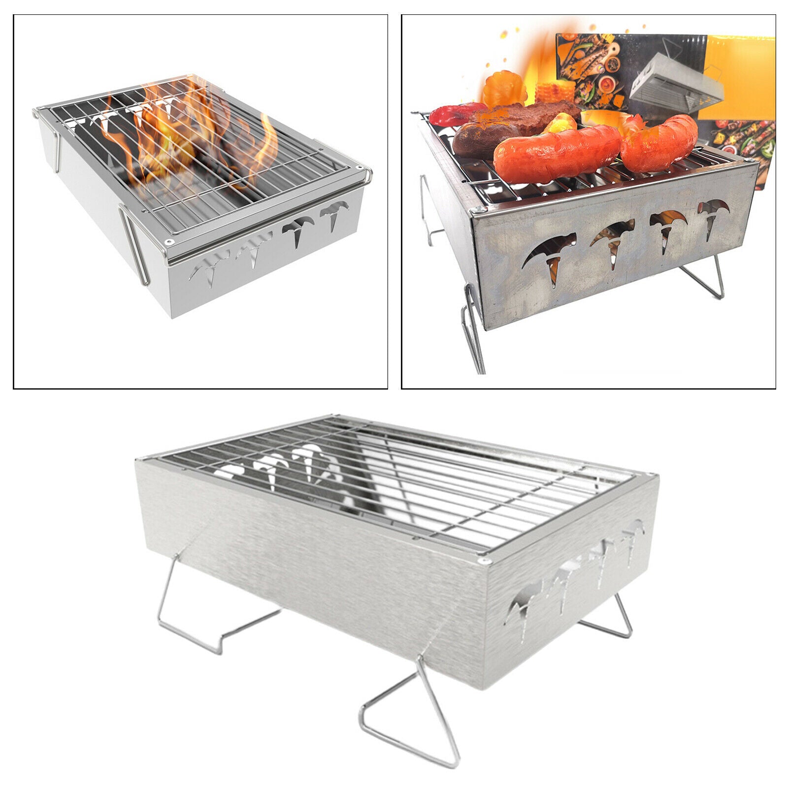 Barbecue Grill BBQ Charcoal Grill for Camping Hiking BBQ Barbecue Roast