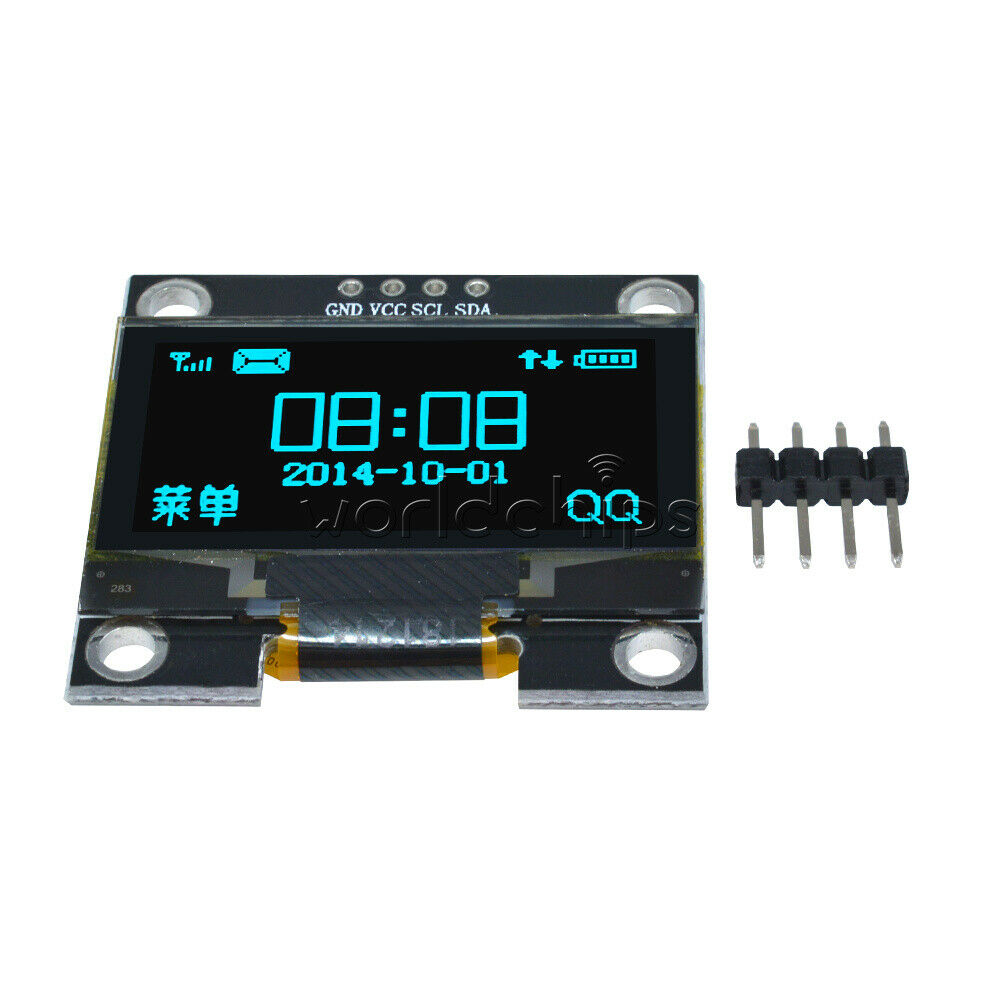 1.3" Blue 4Pin OLED LCD Display Module IIC I2C 128x64 3-5V Interface for Arduino