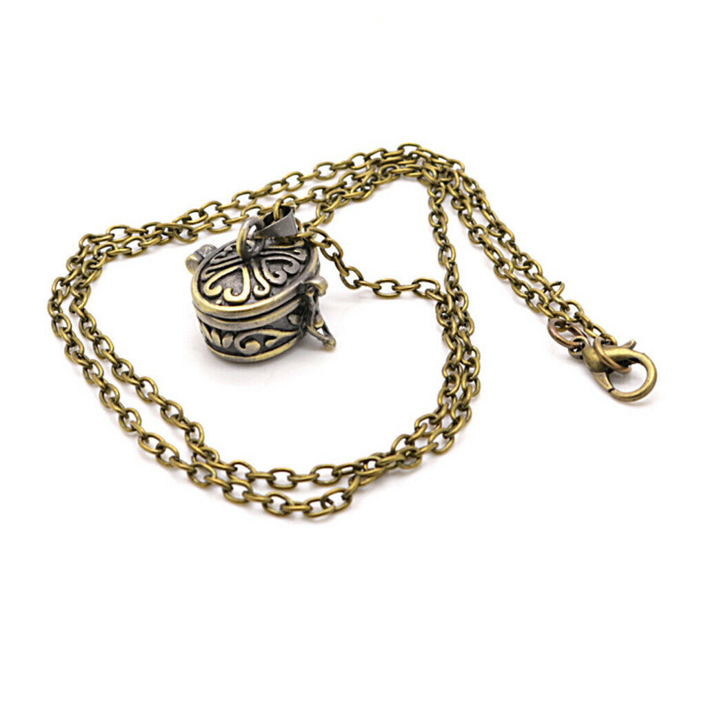 2pcs Brass Cremation Jewelry Ashes Urn Memorial Box Pendant with 50cm Chain