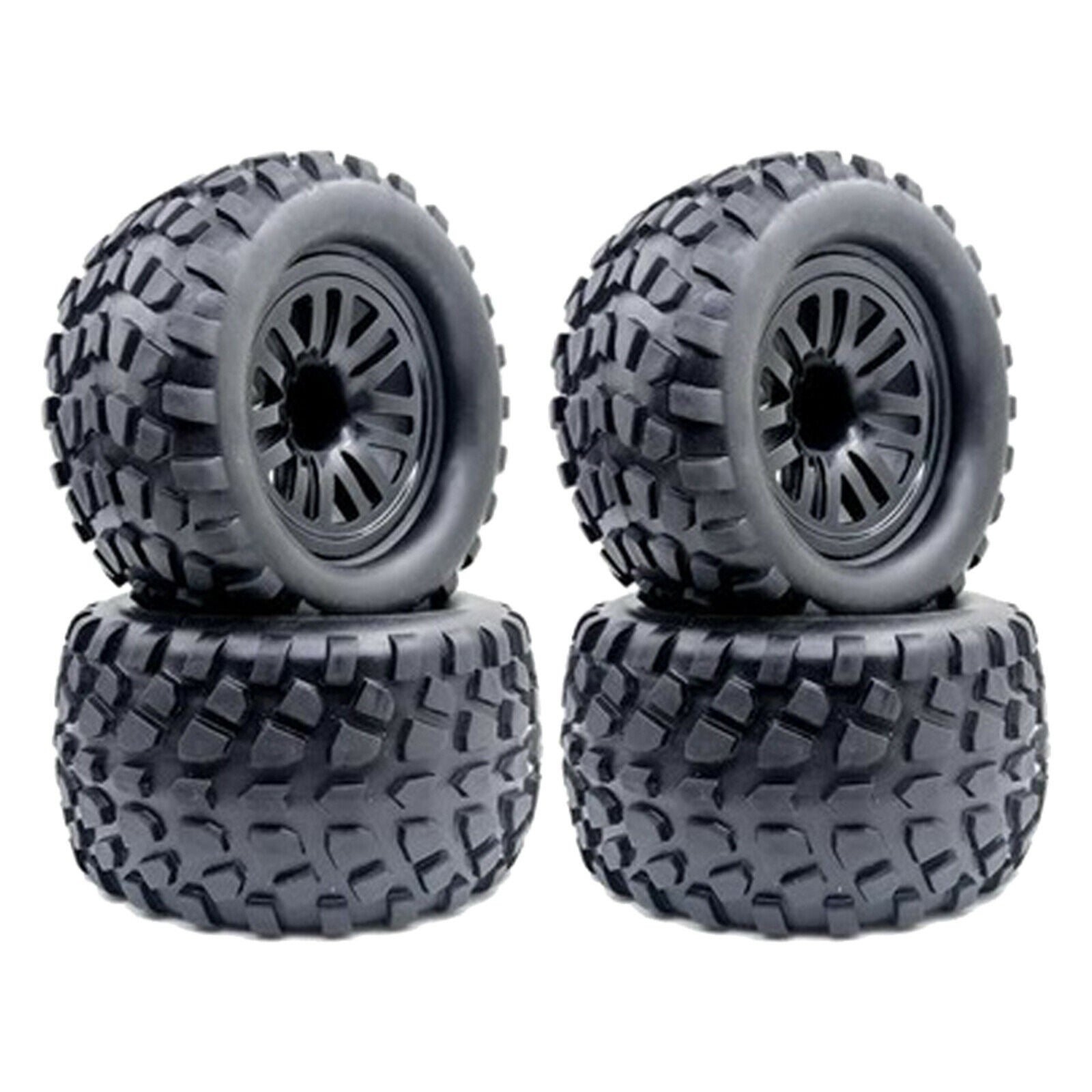 4X Rubber Tire for Henglong 94188 Nitro Car 1/10  Monster Truck Accessory