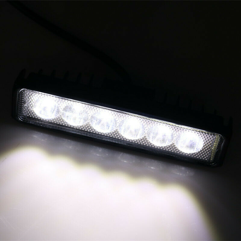 12V 18W 6" Led Work Light Bar Flood Driving Fog Lamp Offroad Car SUV Truck ATV